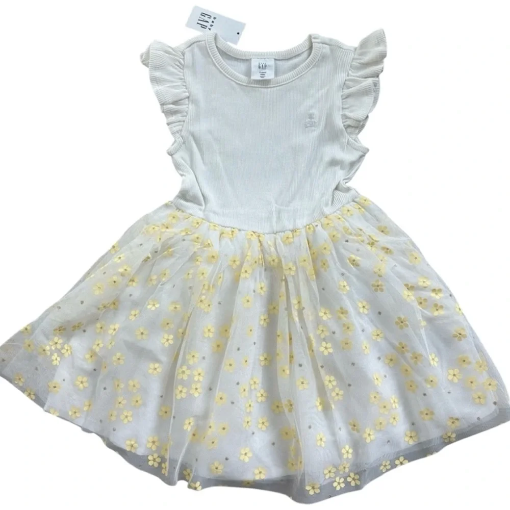 Gap Yellow Flower Tulle Dress Girls Size 2T